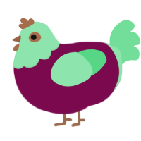 A wine and spring chicken with a head pattern