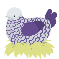 A mist and overcast chicken with a lace pattern