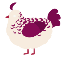A cream and wine chicken with a half-lace pattern