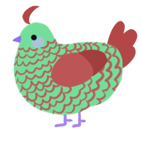 A spring and red chicken with a lace pattern
