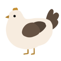 A cream and bark chicken
