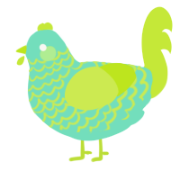 A mint and lime chicken with a lace pattern