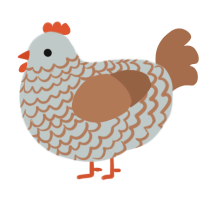 A silver and brown chicken with a lace pattern