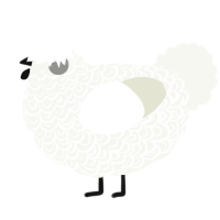 A white chicken with a double-lace pattern