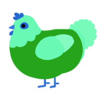 A orchid and maroon chicken with a head pattern