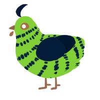 A grass and tumblr chicken with a bar pattern
