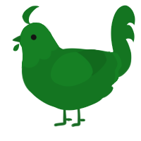 A leaf chicken with a head pattern