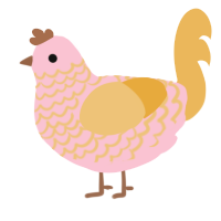 A rose and honey chicken with a lace pattern