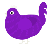 A violet chicken with a bar pattern