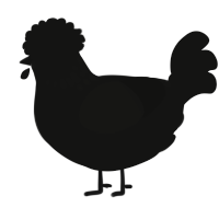 A black chicken with a neck-speckle pattern