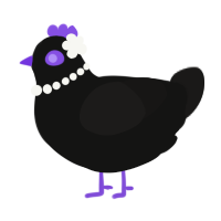 A black and sable chicken