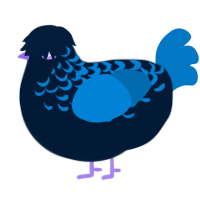 A tumblr and sapphire chicken with a half-lace pattern