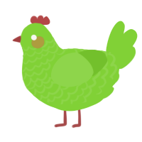 A grass chicken with a lace pattern