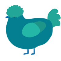 A sea and turquoise chicken