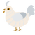 Eggy, a cream and mist chicken with a bar pattern