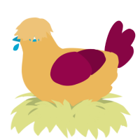 A honey and maroon chicken