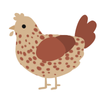 A beige and russet chicken with a speckle pattern