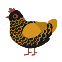 A sable and ochre chicken with a lace pattern