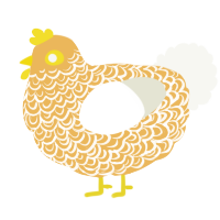A honey and white chicken with a double-lace pattern