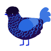 A apple and ochre chicken with a lace pattern