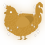 A gold chicken with a lace pattern