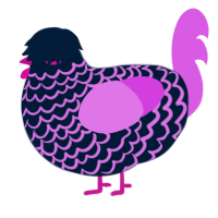 A tumblr and orchid chicken with a lace pattern