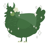A leaf chicken with a half-lace pattern