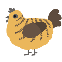A honey and bark chicken with a half-bar pattern