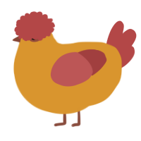 A orange and red chicken