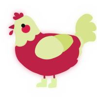 A crimson and lemon chicken with a head pattern