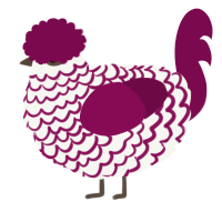 A white and wine chicken with a lace pattern