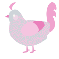 A mist and pink chicken with a double-lace pattern