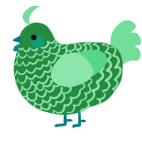 A viridian and spring chicken with a lace pattern