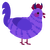 Ravelter, a blurple and indigo chicken with a bar pattern