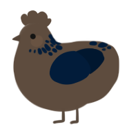 A bark and tumblr chicken with a neck-speckle pattern