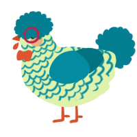 A apple and sea chicken with a lace pattern