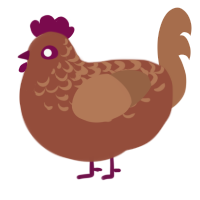 A russet and brown chicken with a half-lace pattern