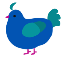 A ultramarine and teal chicken