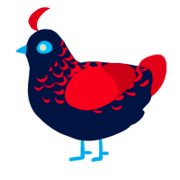 A tumblr and crimson chicken with a half-lace pattern