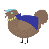 A bark chicken with a lace pattern