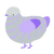 Lavander, a silver and lilac chicken with a bar pattern