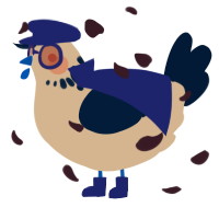 A beige and tumblr chicken with a neck-speckle pattern