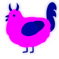 A amethyst and navy chicken