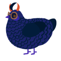 A navy and tumblr chicken with a lace pattern