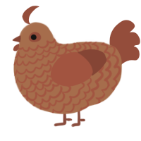 A brown and russet chicken with a lace pattern