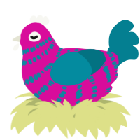 A fuchsia and sea chicken with a bar pattern