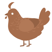 A brown chicken with a half-lace pattern