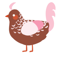 A russet and rose chicken with a half-lace pattern