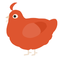 A vermilion chicken