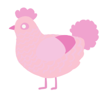 A rose and pink chicken with a lace pattern